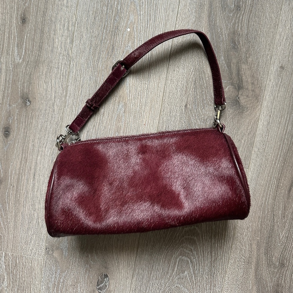 Faux fur shoulder bag